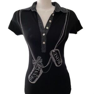 💎 Black Denny Rose Top Size S